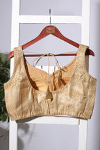 Gold Brocade Silk Zari Woven Readymade Blouse