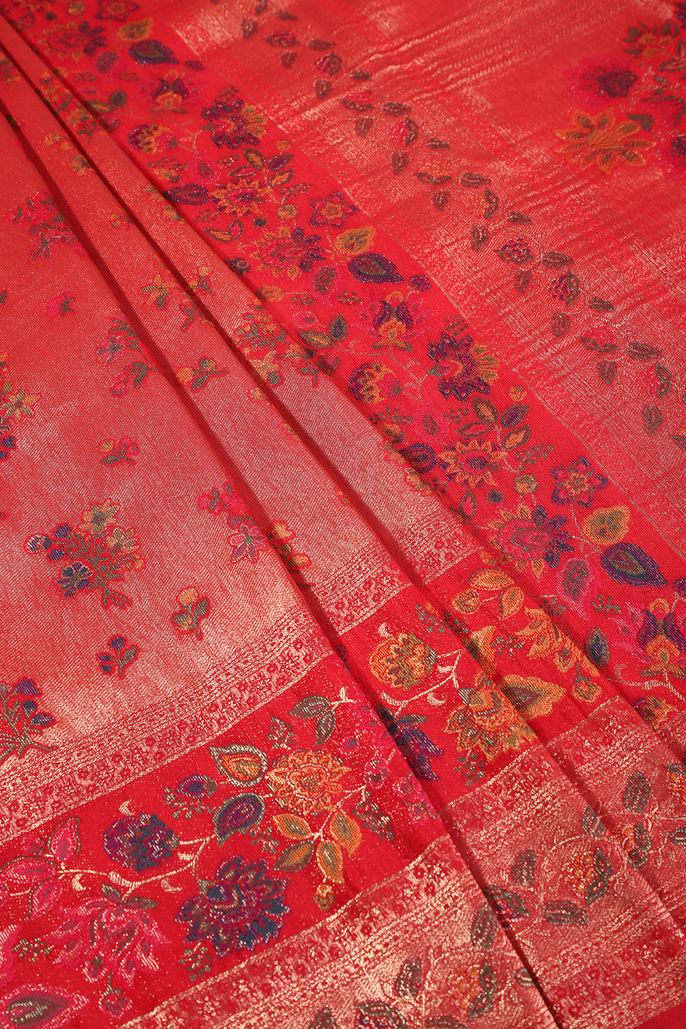 Red Color Silk Resham & Zari Weaving Saree
