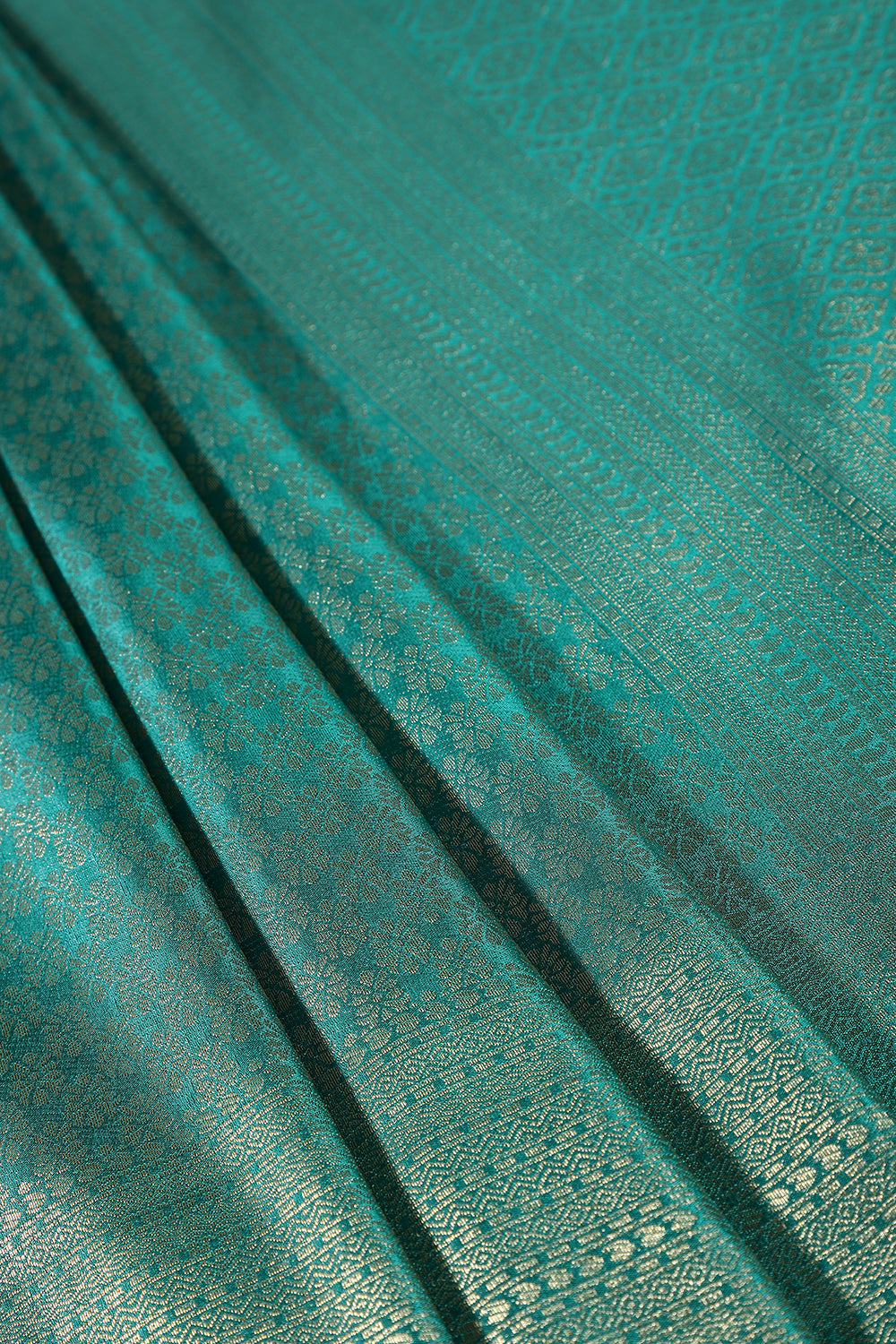 Teal Color South Silk Zari Woven Saree