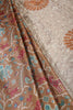 Golden Brown Tussar Silk Printed Saree
