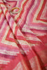 Coral Pink Chiffon Lehariya Printed Saree