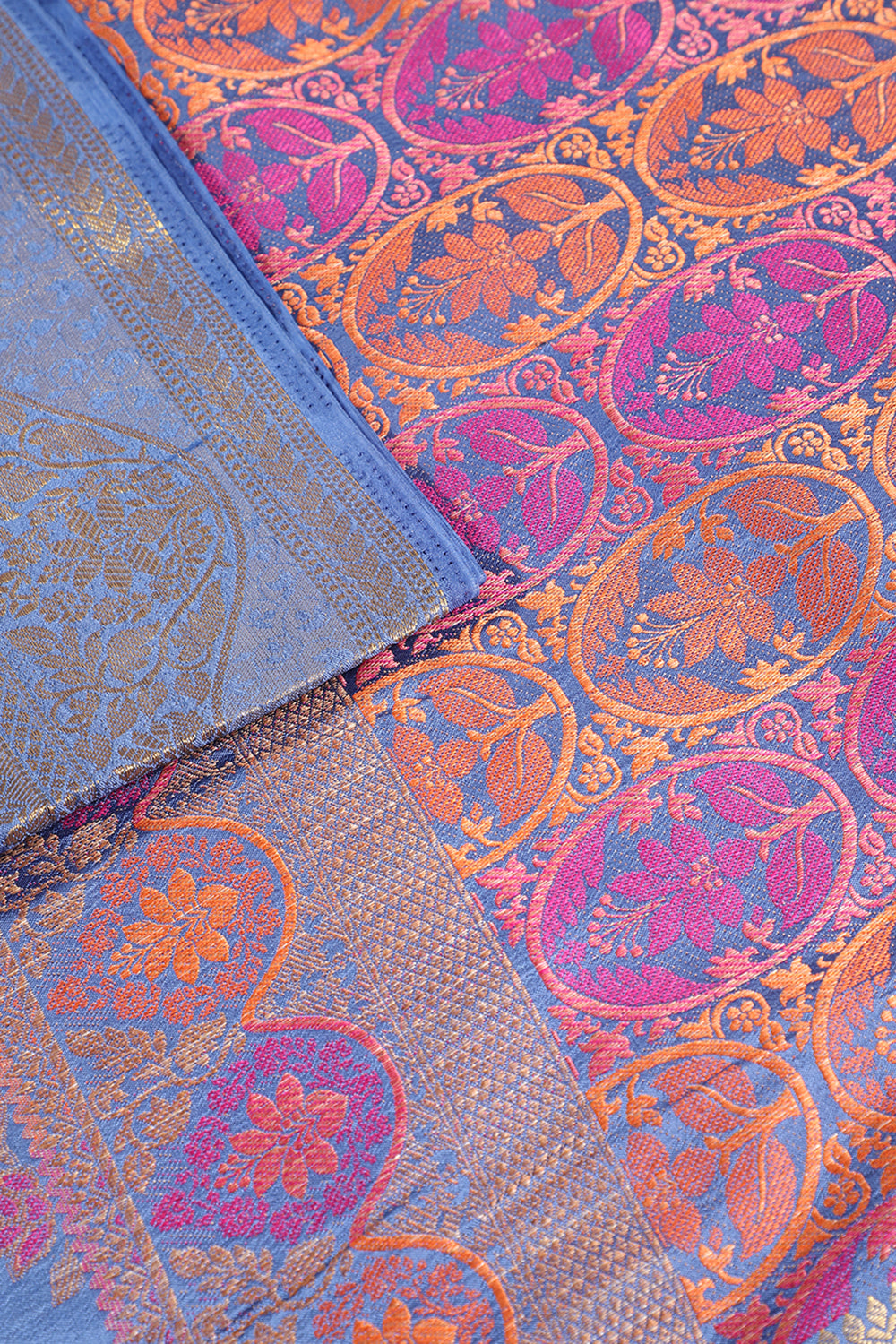 Blue Colour Tussar Woven Silk Saree