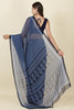 Navy Georgette Printed Saree