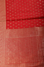 Red Silk Zari Buta Woven Saree