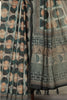Teal & Green Cotton Block Printed Saree