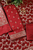 Maroon Banarsi Silk Zari Woven Unstitched Suit