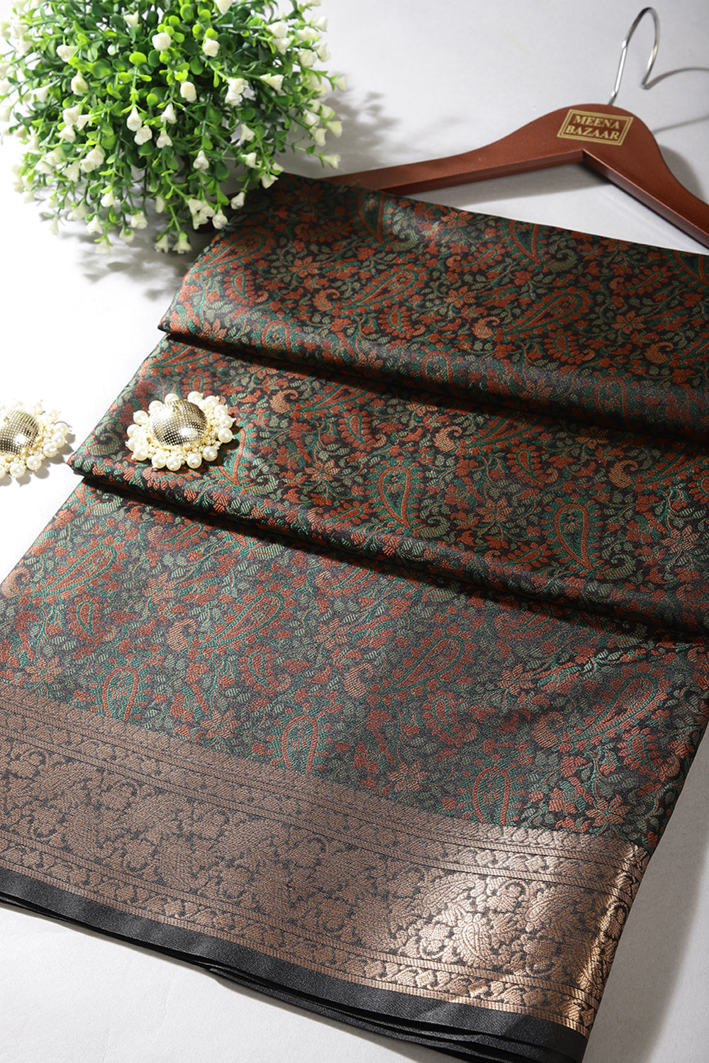 Black Colour Silk Resham & Zari Woven Saree