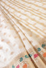 Cream Color Silk Resham & Zari Woven Saree