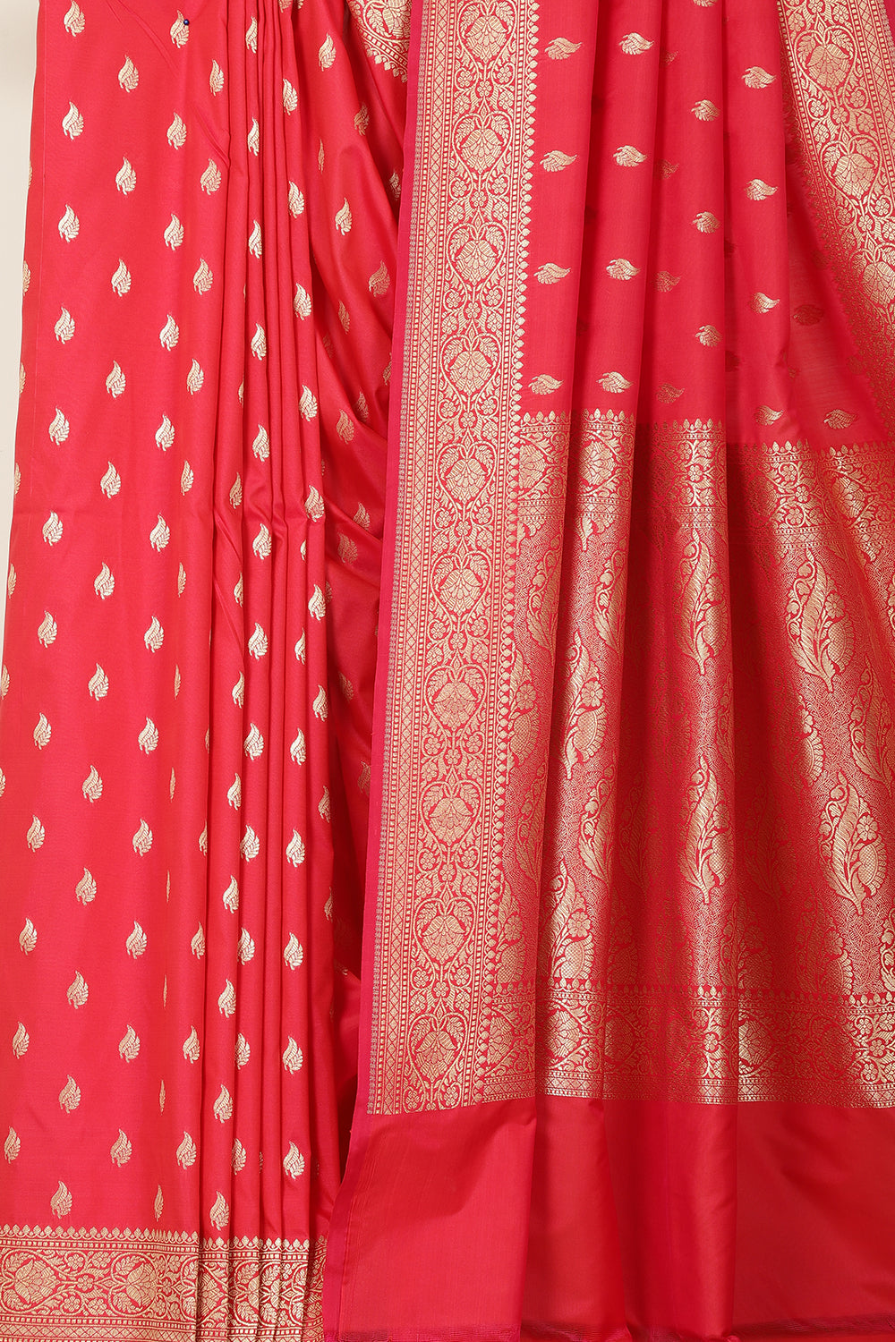 Fuchsia Pink Banarasi Woven SIlk Saree