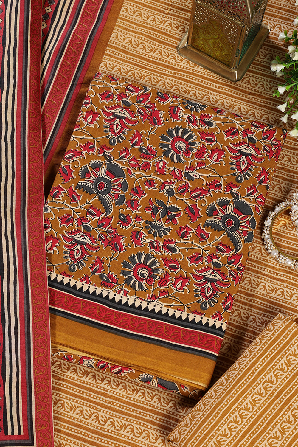 Mustard Cambric Cotton Unstitched Suit Material