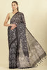Black Kota Cotton Floral Jaal Printed Saree