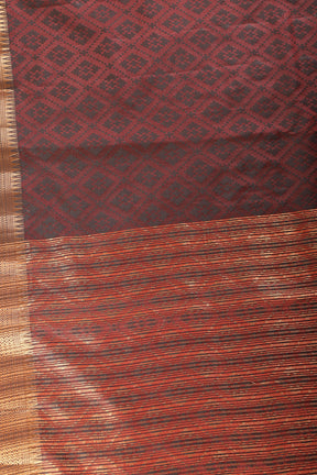 Maroon & Black Dual Tone Silk Woven Saree