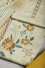 Mustard Color Printed And Resham Embroidered Unstitched Suit Material