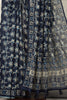 Navy Cotton Abstract Printed Saree