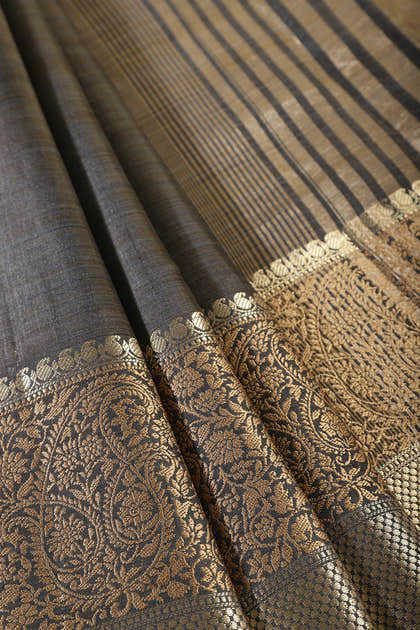 Black Cotton Silk Woven Saree