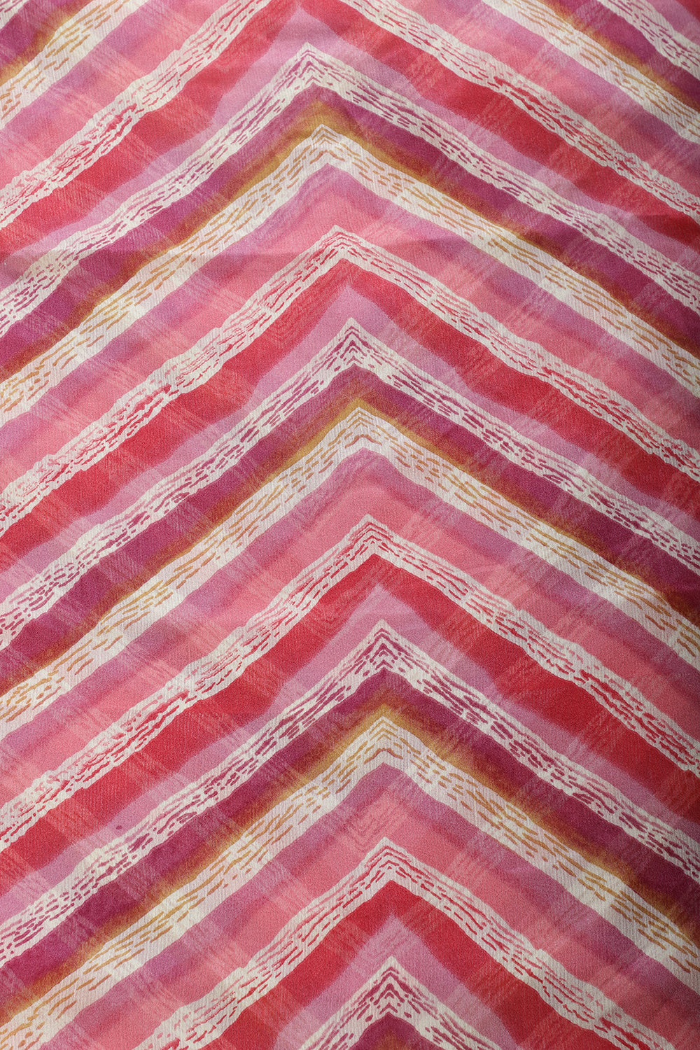 Mauve Chiffon Lehariya Printed Saree