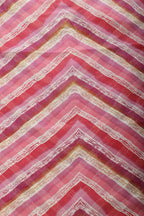 Mauve Chiffon Lehariya Printed Saree