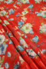 Red Color Floral Printed Chiffon Saree