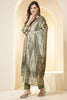 Green Color Chanderi Silk Printed Straight Suit
