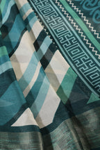 Bottle Green Color Chiffon Printed Saree
