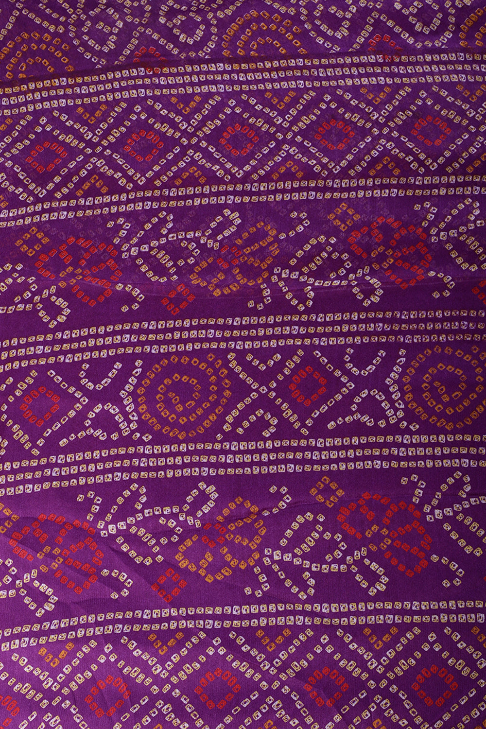 Purple Chiffon Bandhani Printed Saree