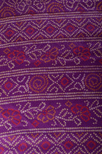 Purple Chiffon Bandhani Printed Saree