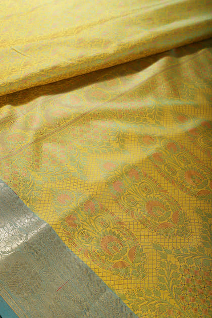 Green Color Cotton Silk Resham & Zari Woven Saree