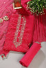 Cardinal Cotton Neck Zardozi Embroidered & Shibori Printed Unstitched Suit Fabric