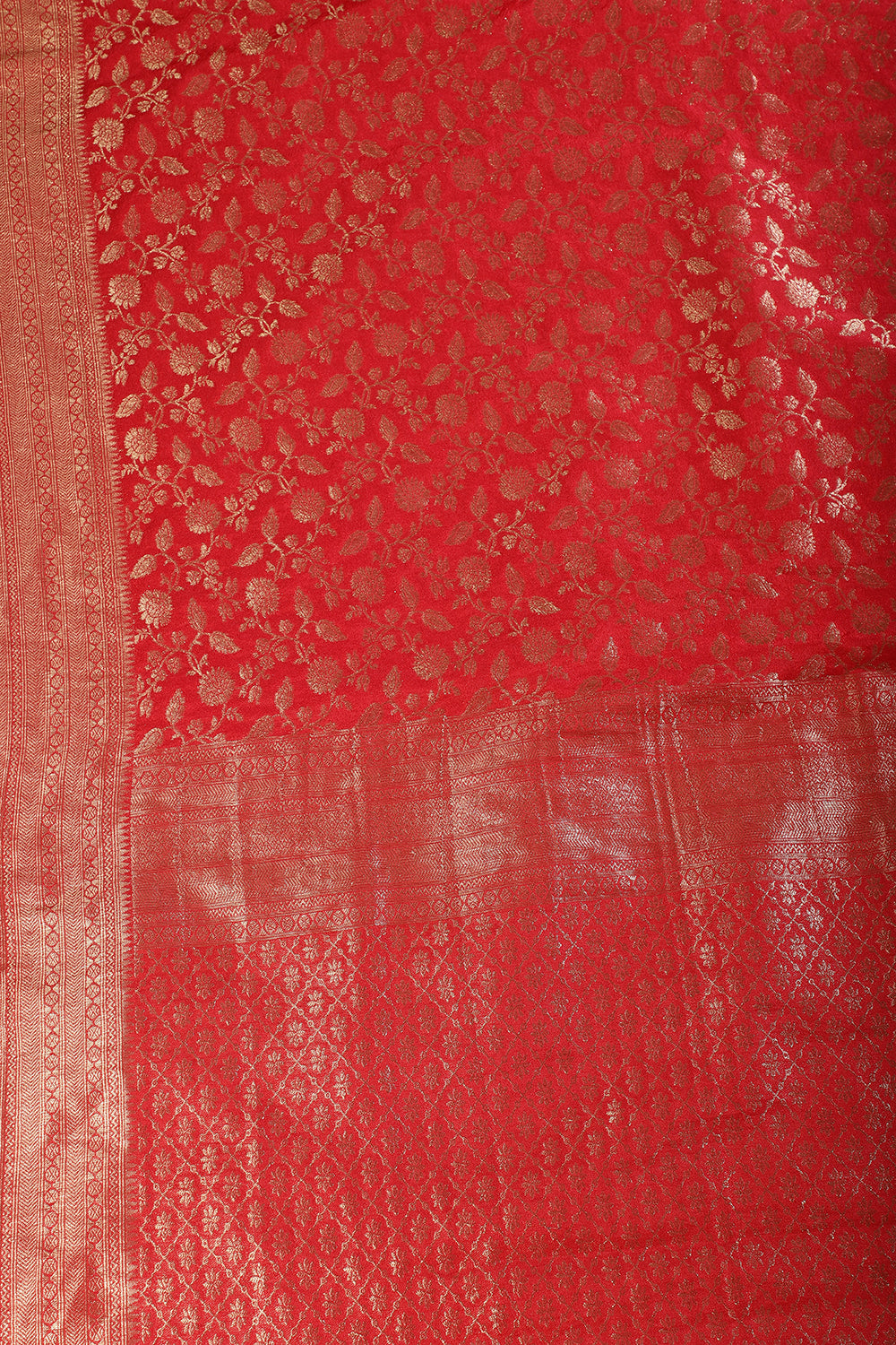 Red Lightweight Banarasi Silk Weaving Saree