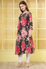 Black Cotton Floral Printed Kurta