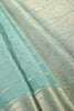 Turquoise Color Georgette Saree with Zari Pinstripes
