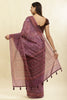 Dusky Purple Cotton Silk Printed Saree