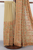 Beige Georggette Resham Embroidered And Swaroski Work Saree