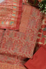 Rust Colour Pashmina Digital Printed Unstitched Suit Fabric