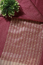 Dark Scarlet Zari Woven Silk Saree