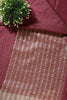 Dark Scarlet Zari Woven Silk Saree