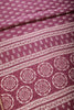 Light Plum Color Cotton Hand-Block Style Printed Saree