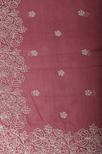 Light Maroon Tissue Resham Embroidered Saree