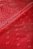 Coral Color Block Printed Cotton Silk Saree