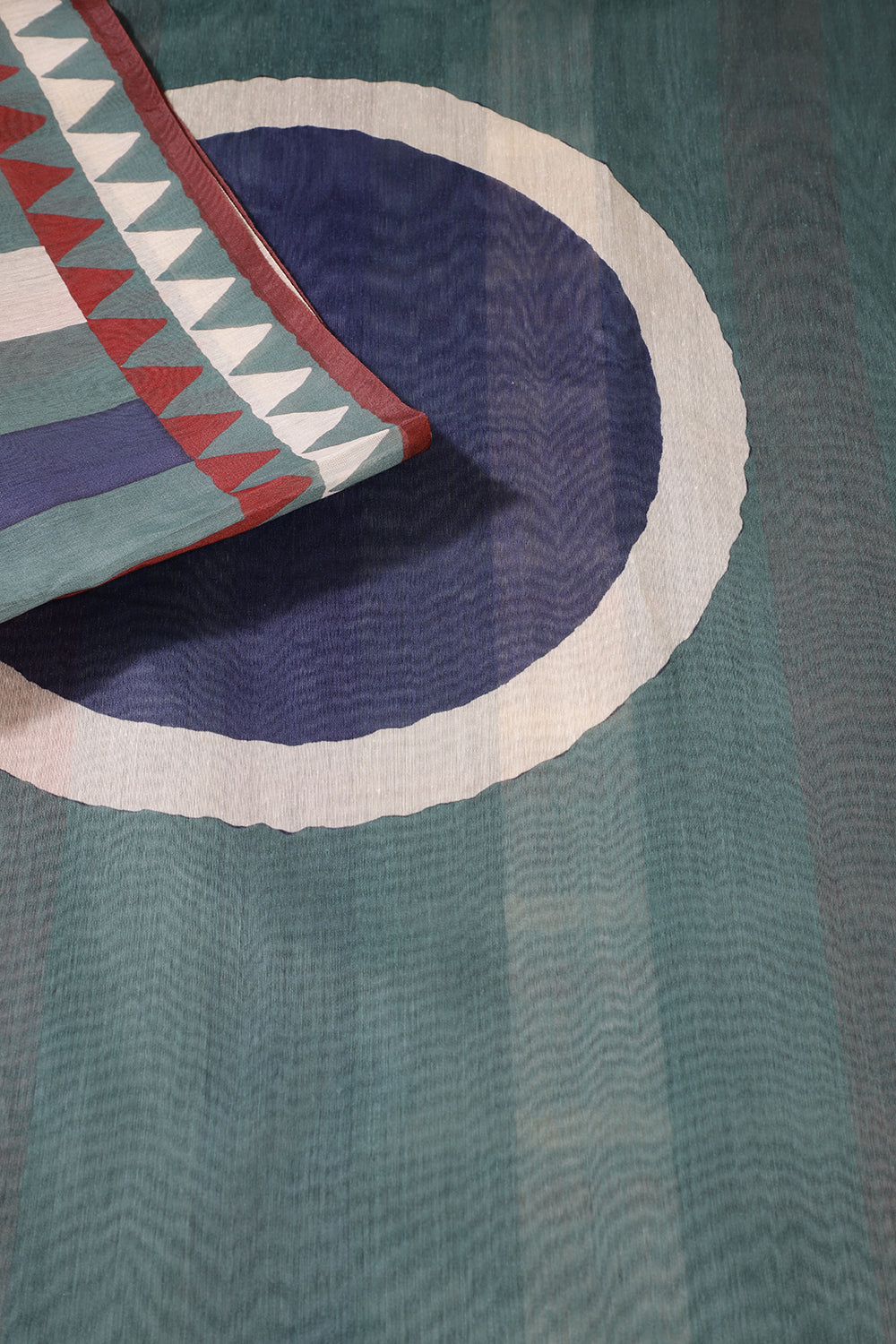 Green Organza Cotton Printed Saree