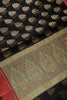 Black Color Supernet Cotton Woven Saree