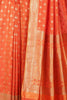 Orange Soft Silk Zari and Resham Woven Saree