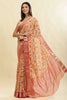 Pink & Beige Cotton Silk Floral Boota Printed Saree