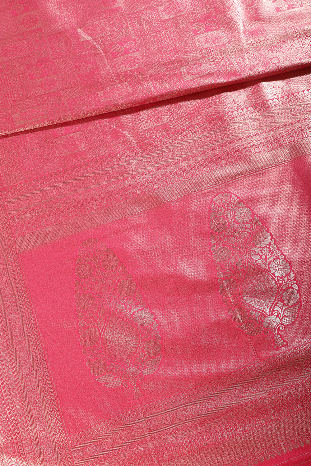 Magenta Pink Soft Silk Zari Woven Saree