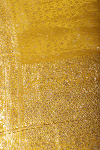 Mustard Woven South Silk Saree