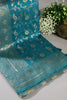 Dark Aqua Colour Zari Woven South Silk Saree