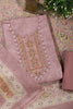 Dusty Pink Cotton Resham Embroidered Unstitched Suit