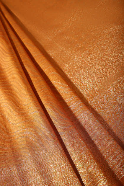 Brown Rust Colour Soft Silk Leheria Zari Woven Saree