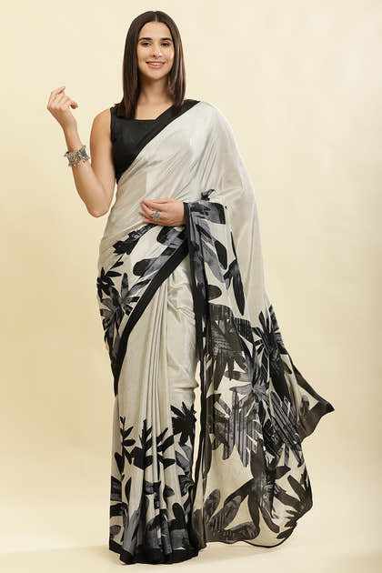 Pista Printed Crepe Silk Saree