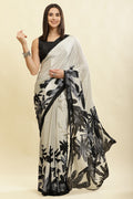 Pista Printed Crepe Silk Saree